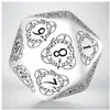 Bild von Q Workshop 20LEV02 - D20 Level Counter weiss & schwarz Die (1)