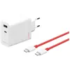 Bild von OnePlus Dual Ports SuperVooc Adapter + Kabel (120 W, 2 Ports), USB Ladegerät, Weiss