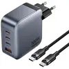 Bild von Vention 3x Usb-c 1x Usb-a Mit Usb-c-auf-usb-c-kabel Usb-a-und Usb-c-wandladegerät 1 M 30-100w