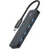 Bild von Rapoo USB-C Hub USB-C auf USB-A (USB-C, 4 Ports), Dockingstation + USB Hub, Schwarz