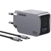 Bild von Ugreen Nexode Pro (65 W, 3 Ports), USB Ladegerät, Schwarz, Grau