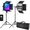 Bild von Neewer 2×RGB1200 App LED Light 60W V4+2×200cm Light Stand+Bag (Studioleuchte), Dauerlicht, Mehrfarbig