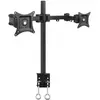Bild von Techly Befestigungskit (Spannbefestigung für Tisch, Befestigungsarm für Dual-Bildschirm (Tisch, 27", 10 kg), Monitor Halterung, Schwarz