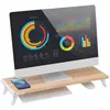 Bild von Techly Monitorständer Riser, Naturholz, Monitor Erhöhung, Braun, Weiss, Beige