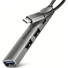 Bild von Axagon Another product HUE-STC ALU STRIP USB-C 4 port hub (4 Ports), Dockingstation + USB Hub, Silber, Grau