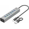 Bild von i-tec C31HUBMETAL703 (USB-A, USB-C, 7 Ports), Dockingstation + USB Hub, Grau