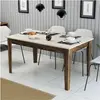 Bild von Hanah Home, Esstisch, Milan Walnut Travertine Dining Table (145 x 145 x 75 cm)
