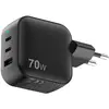 Bild von Sitecom 70W GaN Power Delivery Wall Charger (CH-1102) (70 W, 3 Ports), USB Ladegerät, Schwarz