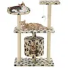 Bild von vidaXL Gamisas (95 cm, Beige mit Pfoten-Muster, Beige mit Pfotenabdruck), Katzenbaum
