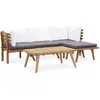 Bild von vidaXL, Gartenlounge, Paranina (2x corner + middle + footrest + table)