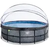 Bild von Exit Toys EXIT Stone Pool ø488x122cm mit Sandfilterpumpe und Abdeckung und Wärmepumpe - Grau
