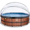 Bild von Exit Toys EXIT Wood Pool ø488x122cm mit Sandfilterpumpe und Abdeckung und Wärmepumpe - Braun