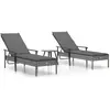 Bild von vidaXL, Liegestuhl, Joris 2x sun lounger + table (198 cm)
