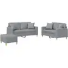 Bild von vidaXL, Sofa + Bettsofa, Lamela (Mit Zierkissen & Fusshocker) (2-Sitzer, Polstergruppe)