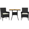Bild von vidaXL, Gartentisch + Balkontisch, Janos (Rattan-Armlehne) (80 x 80 x 75 cm)