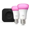 Bild von Philips Hue, Leuchtmittel, Starter Kit Bridge Pro + LED White & Color Ambiance (E27, 1100 lm, 2x)