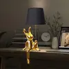 Bild von Tischleuchte Helge, gold, Höhe 45 cm, Keramik/Stoff