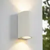 Bild von Lindby Außenwandleuchte Aluvo, weiß, 16 cm, IP65, Riffel