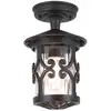 Bild von Deckenlaterne Hereford, schwarz/klar, IP23, Glas/Metall