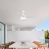Bild von Deckenventilator mit Licht Outwood, weiß, DC, leise, Ø150cm