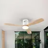Bild von LED-Deckenventilator Siroco, weiß/holz hell Ø 132 cm, leise