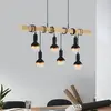 Bild von Pendellampe Townshend mit Holz, sechsflammig