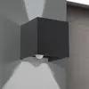 Bild von LED-Außenwandleuchte Cube-S, anthrazit, Metall, Sensor