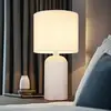 Bild von Tischlampe Sofia, weiß, Höhe 50 cm, Stoff/Glas