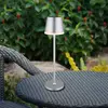 Bild von LED-Solarleuchte Metall, silberfarben, Höhe 41 cm, IP44