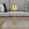 Bild von LED-Solarleuchte Metall, goldfarben, Höhe 41 cm, IP44