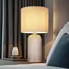 Bild von Tischlampe Sofia, grau, Höhe 50 cm, Stoff/Glas