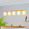 Bild von Hängelampe Castralvo, Länge 115 cm, holz/weiß, 5-flg., Stoff