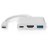 Bild von Nedis USB Multi-Port-Adapter USB 3.2 Gen 1 - USB-C  Stecker, HDMI  Ausgang, USB-A Buchse, USB-C  Buchse, 5 Gbps, weiß