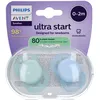 Bild von Philips Avent Ultra Start Schnuller 0-6 Monate, Grün/Blau 2 ct