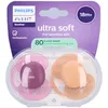 Bild von Philips Avent Schnuller +18 Monate Soft, fuchsia/pfirsichfarben 2 ct