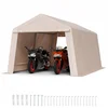 Bild von VEVOR Gerätehaus, 305x457x243 cm, Garagenzelt aus PE, Geräteschuppen, Fahrradgarage, Gartenschuppen, Carport, Fahrradschuppen, Aufbewahrungsgarage für Motorrad, Rasenmäher, Fahrrad, grau