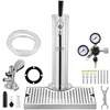 Bild von VEVOR Kegerator-Turm-Kit, Einzelzapfhahn-Bierumrüstsatz, Edelstahl-Fass-Bierturm-Zapfanlage mit Doppelmessgerät W21.8-Regler und A-System-Fasskupplung, Biertropfschale für Partys zu Hause
