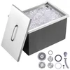 Bild von VEVOR Drop-in-Eisbox, 43,5 L Edelstahl-Eiskühler, 558 x 430 x 306 mm Kommerzieller Eisbehälter mit Abdeckung, Eingebaute Eisspeichertruhe, Abflussrohr und Ablassstopfen im Lieferumfang Enthalten