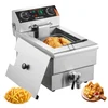 Bild von VEVOR kommerzielle Fritteuse, 1500 W elektrische Fritteuse mit Korb, 9 L Edelstahl Fritteuse mit Zeit- und Temperaturkontrolle, Überhitzungsschutz, Fritteuse für Küche Restaurant Café Bar