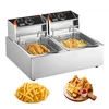 Bild von VEVOR Kommerzielle elektrische Fritteuse, 12 L große elektrische Fritteuse für die Arbeitsplatte mit herausnehmbarem Doppelkorb, 5000 W Doppelfritteuse aus Edelstahl für Küche, Restaurant