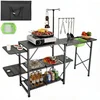 Bild von VEVOR Campingküche Outdoor Camping Küche 174 x 50 x 160 cm, Reiseküche Zeltschrank Zusammenklappbar 40 + 22 kg Klappbarer Campingtisch Küchenbox Arbeitsplatte Platz für die Spüle Tragetasche Shwarz
