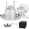 Bild von VEVOR Eiswürfelbereiter Eiswürfelformen Satz 60 mm, Eiswürfelform Eiskugelform mit Eiszange & Tropfschale, Alu Strapazierfähige Eiswürfelformen Eiswürfelbehälter Whisky Americano, Saft & Milch Silber