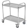Bild von HOMCOM Servierwagen Küchenwagen mit Rollen 2 Regale 71L x 41B x 81H cm aus verchromtem Edelstahl Aosom