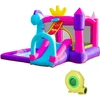 Bild von Outsunny Aufblasbares Schloss mit Rutsche, Trampolin, Spielbereich, Pool und Korb für bis zu 3 Kinder ab 3 Jahren, Gebläse und Tragetasche, Gebläse 350W inkl., Maße 300L x 270l x 200H cm, Mehrfarbig Aosom