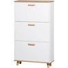 Bild von HOMCOM Schuhschrank Schuhregal skandinavischer Stil mit 3 Klappfächern Holzoptik - 70 x 23,5 x 122 cm - weiß Aosom