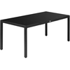 Bild von Outsunny Gartentisch rechteckig Esstisch im Freien für 8 Personen mit gehärteter Glasplatte und Aluminiumrahmen 180 x 80 x 72 cm schwarz Aosom