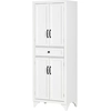 Bild von HOMCOM Hochschrank Küchenmöbel 4 Türen 2 Schränke und 1 zentrale Schublade Höhe 170 cm mit höhenverstellbarem Regal - Weiß Aosom