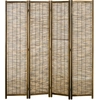 Bild von HOMCOM Paravent aus Holz 4 Paneele 160 x 170 cm Raumteiler faltbare Trennwand - Natur Aosom