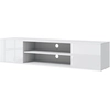 Bild von HOMCOM Wandmontiertes TV-Möbel im zeitgenössischen Stil - 2 Schränke 2 zentrale Fächer und 2 Kabeldurchführungen 140 x 30 x 30 cm weiß Aosom