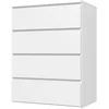 Bild von HOMCOM Kommode 4 Schubladen Schlafzimmer Aufbewahrungsmöbel modernes Design minimalistischer Stil mit sanftem Schließmechanismus, für Schlafzimmer, Wohnzimmer - 60 x 40 x 80 cm, Weiß Aosom
